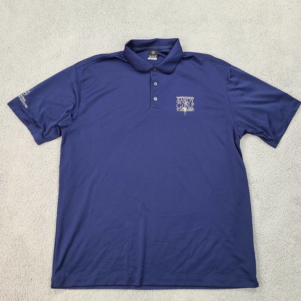 Nike Polo Shirt Men's XL Blue Golf Dri-Fit UV Protection Performance Adult